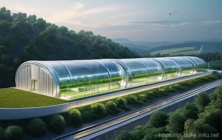 원자력 기술의 글로벌 동향 - **Prompt 1: "A futuristic and serene energy complex featuring sleek, modular reactors (SMRs) seamles...