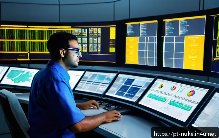 원자력 기술 관련 직업의 다양성 - A highly detailed, realistic image of a Brazilian nuclear engineer working inside a modern nuclear p...
